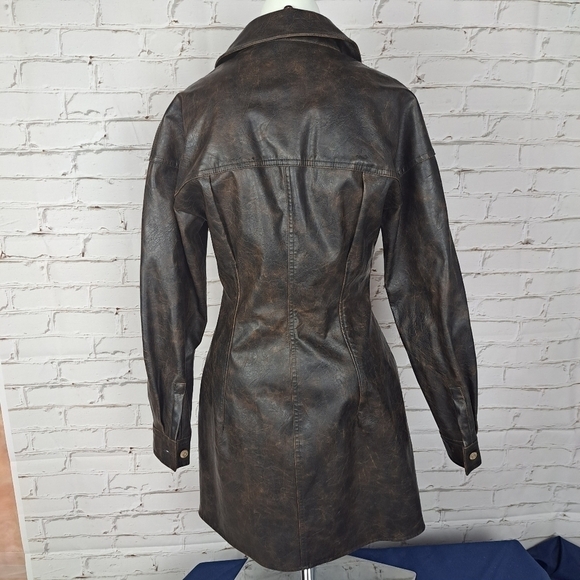 ZARA Washed Faux Leather Dress - Picture 7 of 10